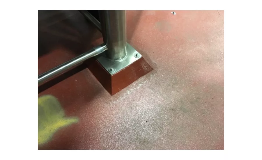 Hygienic equipment leg grouting