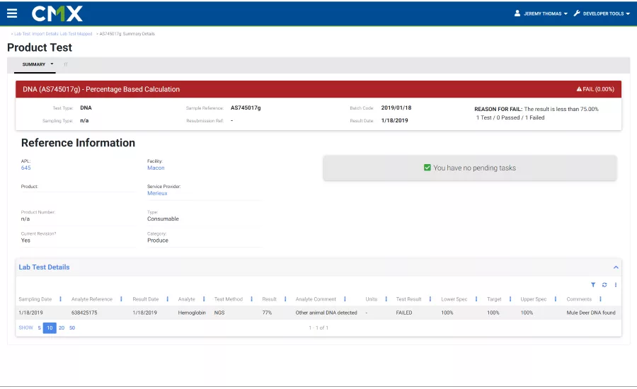 Failed Tests can result in CAPA and test resubmissions