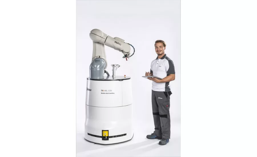 Person and HelMo, the mobile robot handling