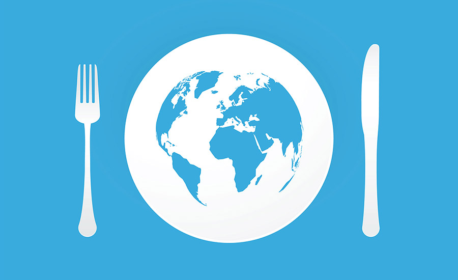 world on plate graphic