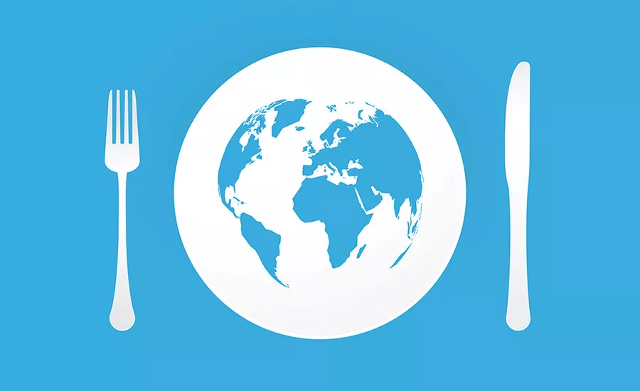 world on plate graphic