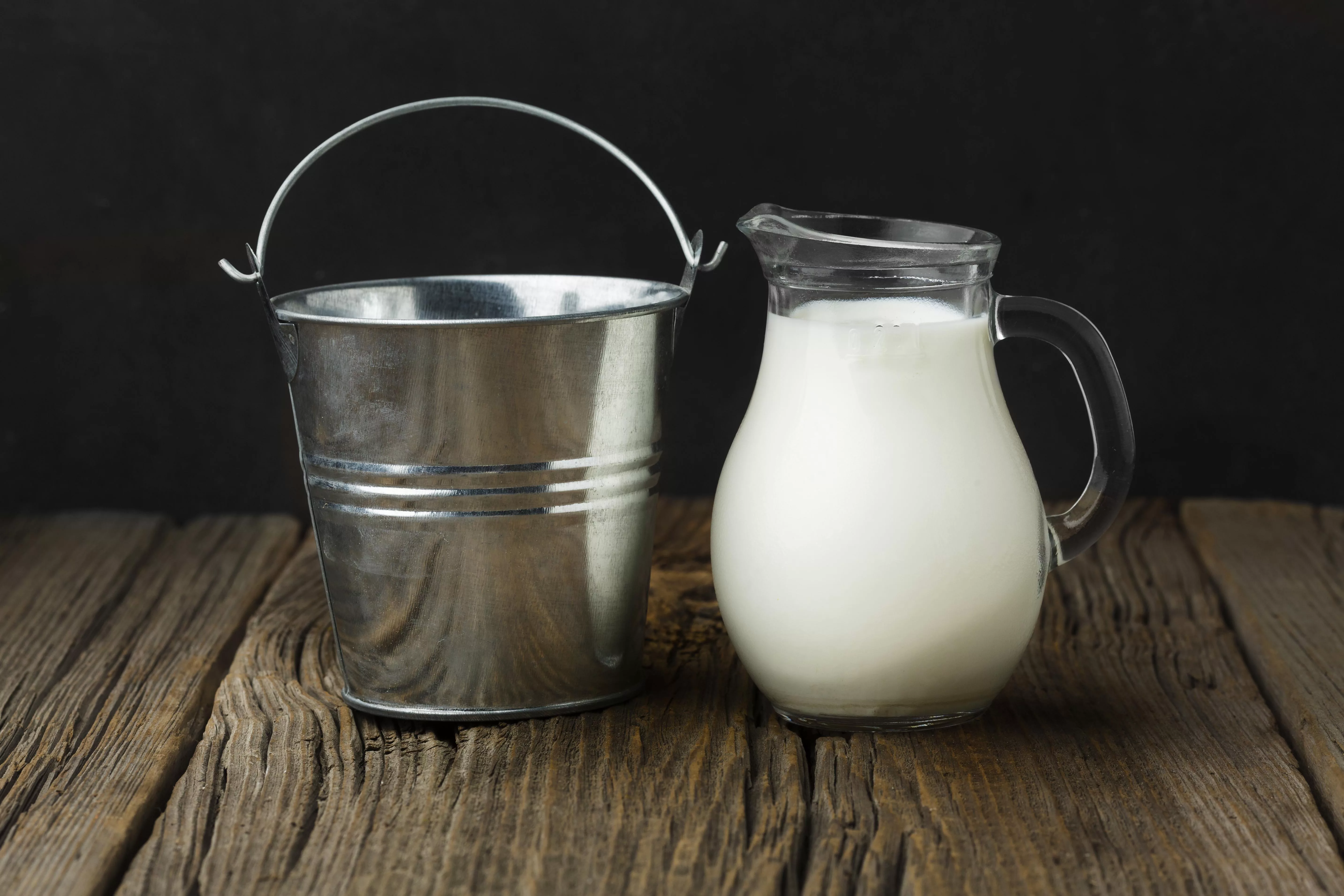 Pitcher of milk ready to be served