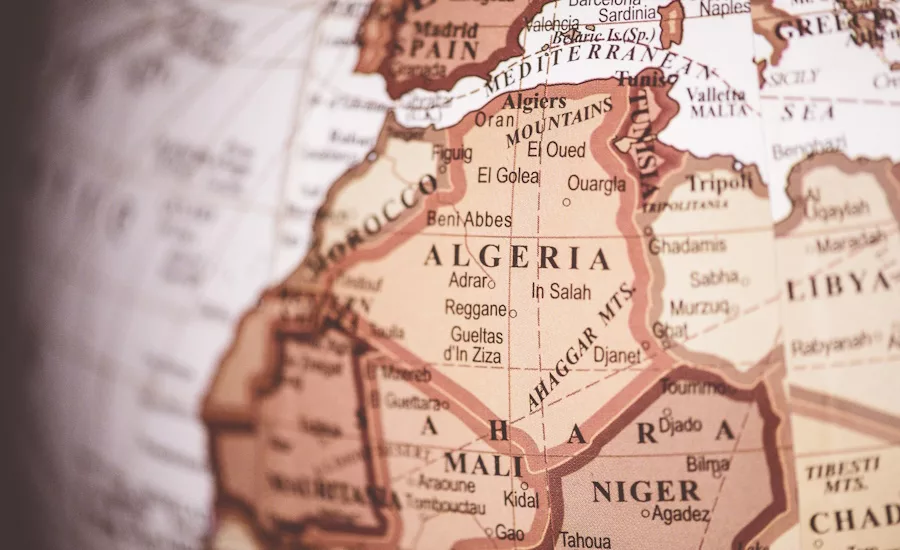 Map of part of the African continent