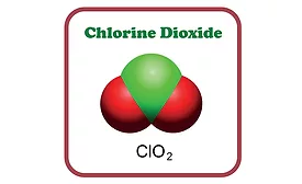 Chlorine dioxide molecule illustration