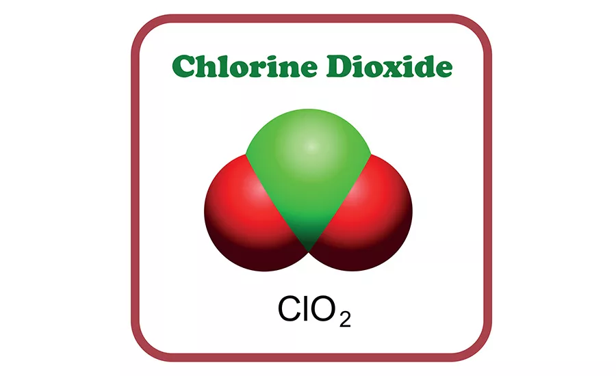 Chlorine dioxide molecule illustration