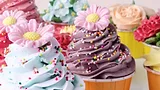 naturally colored cupcakes with sprinkles