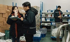 A supplier talking with a customer