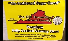 Recalled ham label
