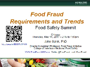 Food fraud and vulnerability assessment