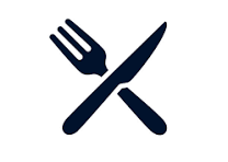 a plate, fork, and knife