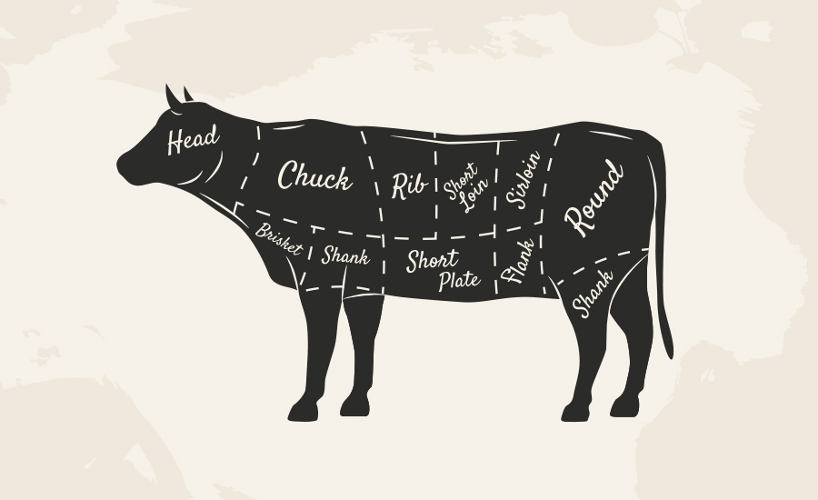 cow meat diagram