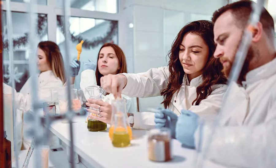 Scientist working in lab