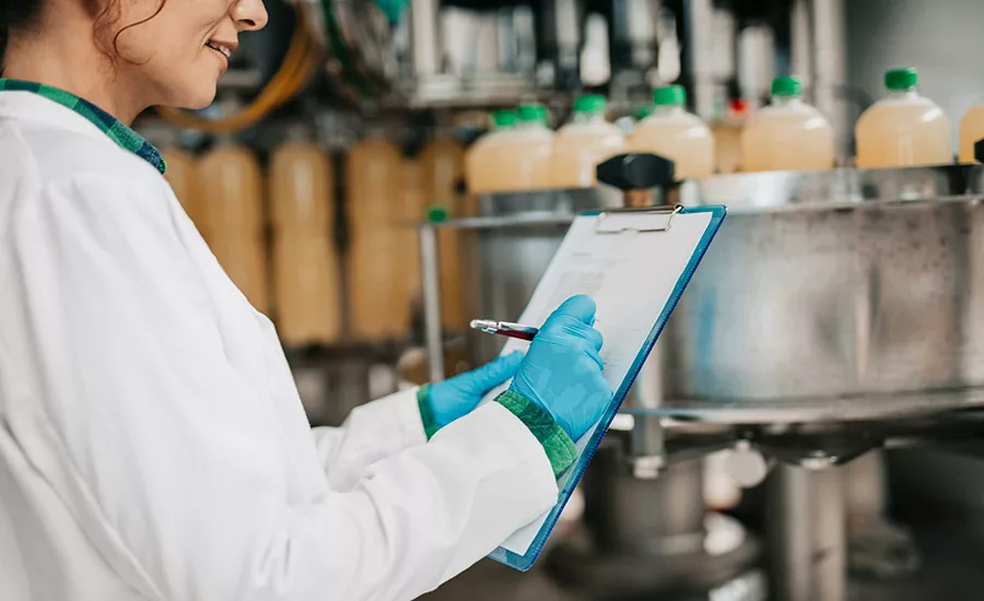 woman completing a checklist