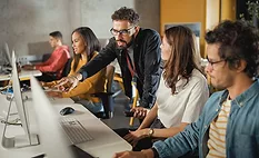 people working in an office