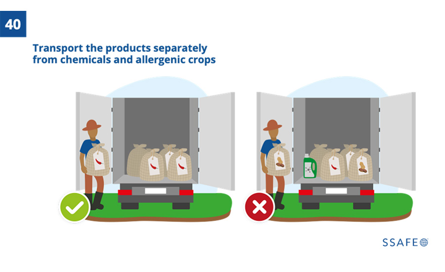 a food safety guideline for transporting products
