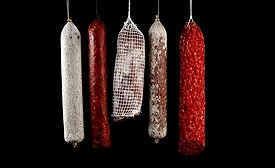 several types of dry-cured salami