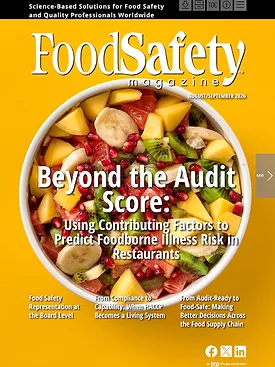 August/September 2026 food Safety Magazine Aug-Sept