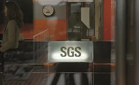 the lobby reception desk of SGS
