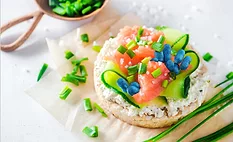 Salmon on rice cracker