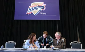 Spir Marinakis, Dr. Lone Jespersen, and Andrew Clarke lead the "Practical Tips to Improve Food Safety Through Your Psychosocial Environment" workshop at the 2026 Food Safety Summit 