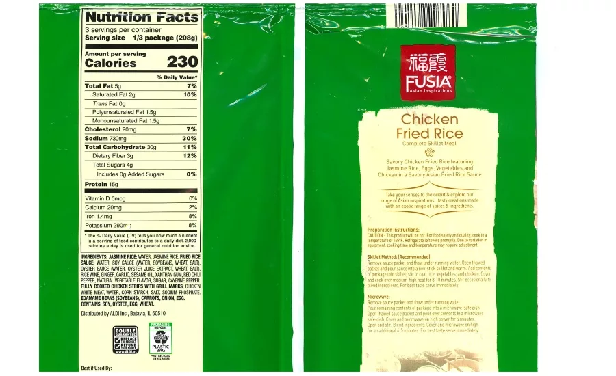 Choice Canning Company, Inc. Recalls Chicken Fried Rice Products Due to Misbranding and Undeclared Allergens FUSIA Aldi