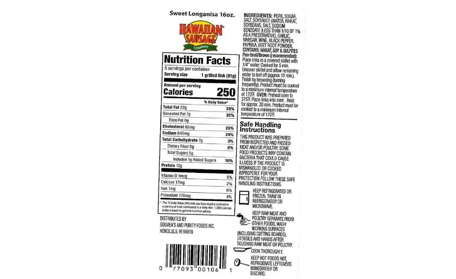 Heatherfield Foods Inc. Recalls Pork Sausage Products Due to Misbranding