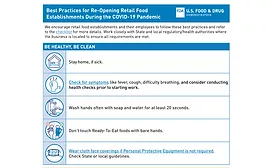 FDA issues reopening best practices checklist and infographic for retail food establishments that closed or partially closed due to COVID-19 pandemic