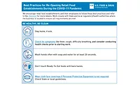 FDA issues reopening best practices checklist and infographic for retail food establishments that closed or partially closed due to COVID-19 pandemic