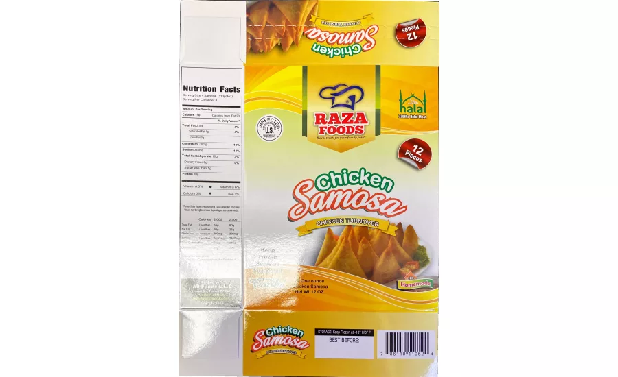 Hafiz Foods, Inc. recalls samosas containing chicken produced without benefit of inspection
