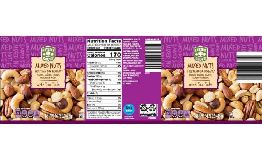 Superior Nut Company issues allergy alert on undeclared brazil nuts in ALDI product