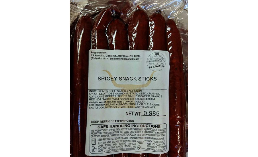 3-D Meats, LLC Recalls Ready-To-Eat Beef Snack Stick Products due to Misbranding and Undeclared Allergens