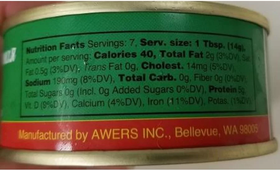 AWERS, Inc. Recalls Grained Salmon Caviar 95g Because of Possible Health Risk