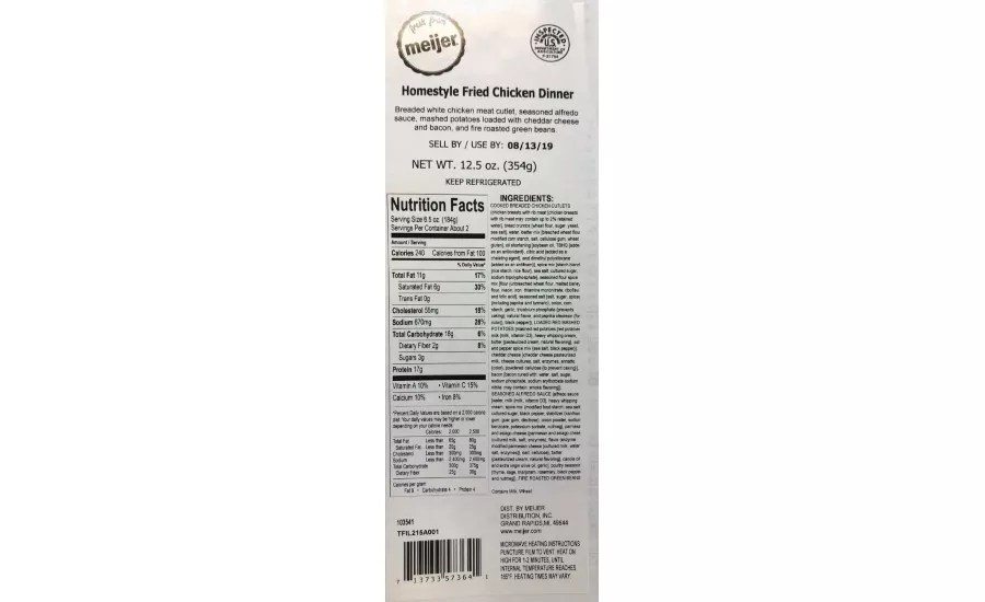 Taylor Farms Illinois Inc. Recalls Chicken Products due to Possible Processing Defect