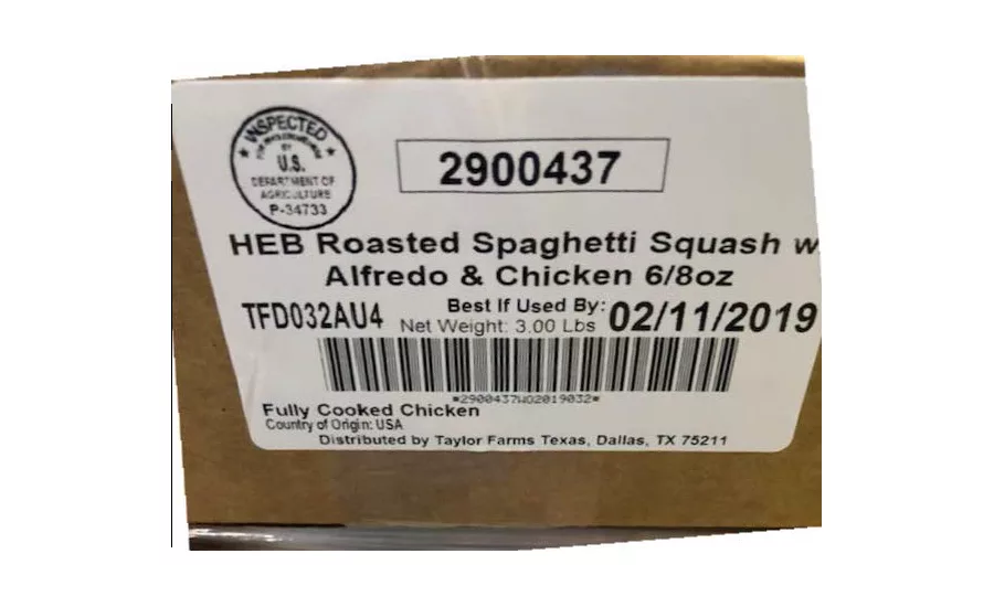 Taylor Farms TX, Inc. Recalls Chicken Products Due To Misbranding And Undeclared Allergens