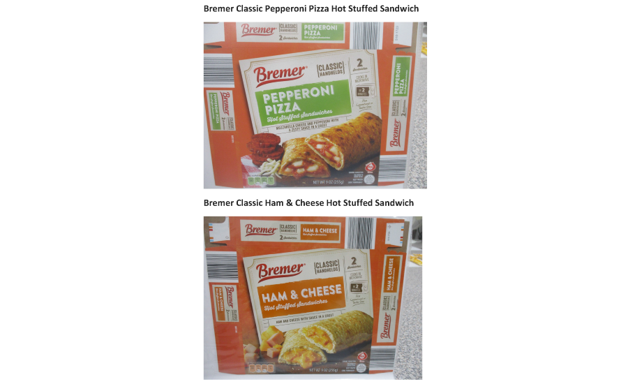J&J Snack Foods Handhelds Corp. recalls stuffed sandwich products due