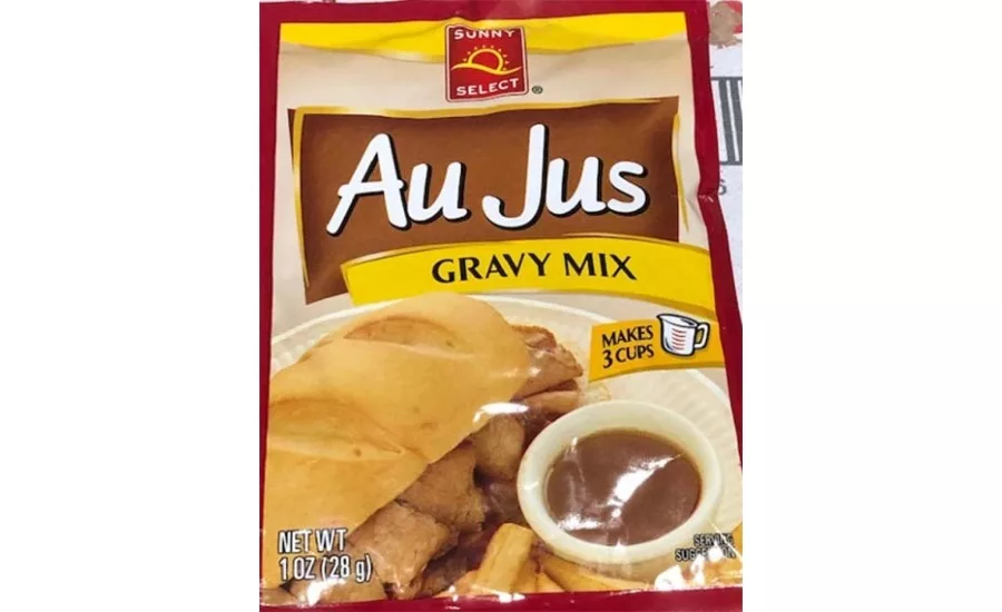 Voluntary Recall Notice of Sunny Select Au Jus Gravy Mix 1 oz Pouches Due to Unlabeled Dairy Allergen