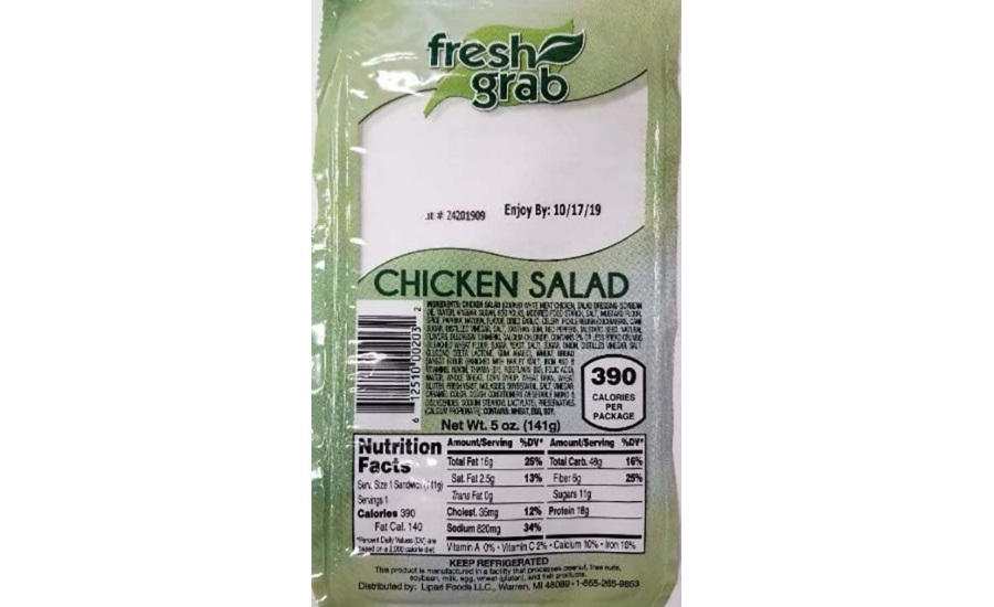 Lipari Foods Issues Recall of Bulk Chicken Salads and Chicken Salad Sandwiches Due to Potential Contamination of Listeria Monocytogenes