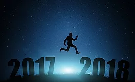 Man Jumping from 2017 Into 2018