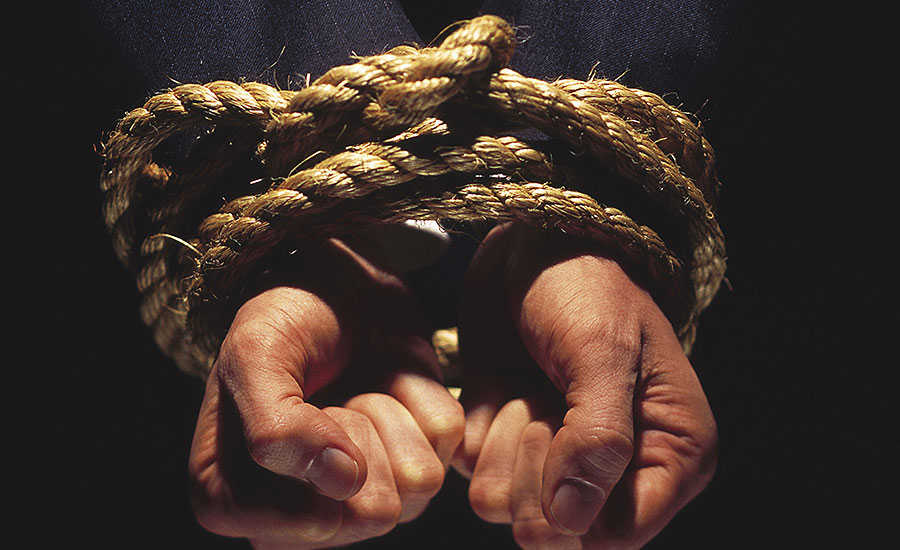 Hands Tied Together with Rope
