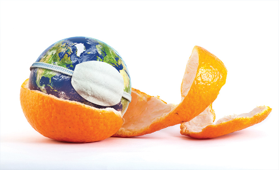 orange peel and earth