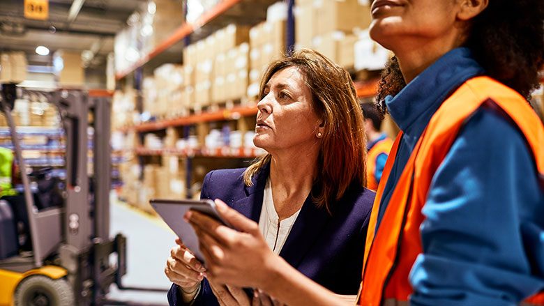 supply chain employees in warehouse