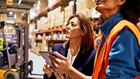 supply chain employees in warehouse
