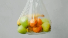 fruit in plastic bag