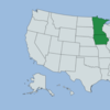 map with MN, IA, and VA highlighted in green