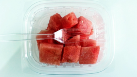 precut watermelon in packaging