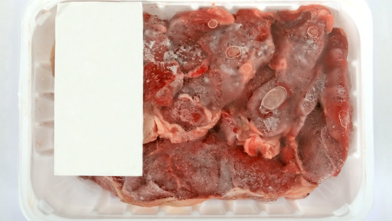 raw beef in packaging