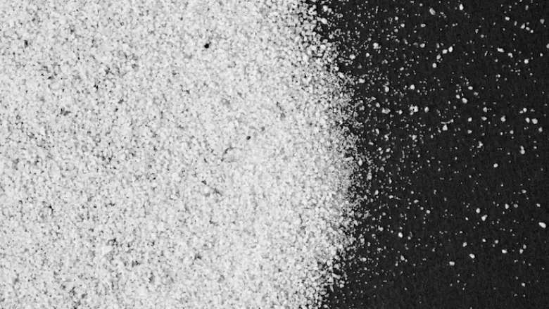 white powder black background