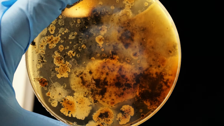bacterial colony on agar plate