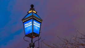 british police station light post