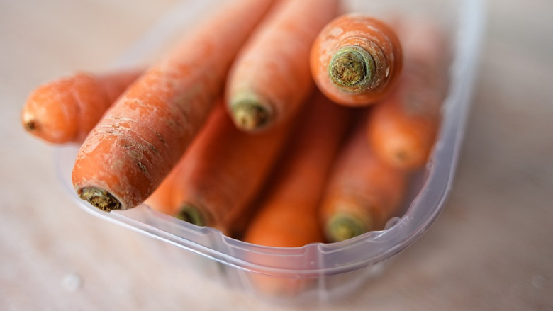 carrots in plastic